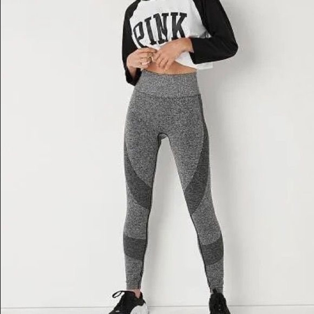 PINK Seamless High Waist Leggings Heather‎ Gray Athletic Workout S/P